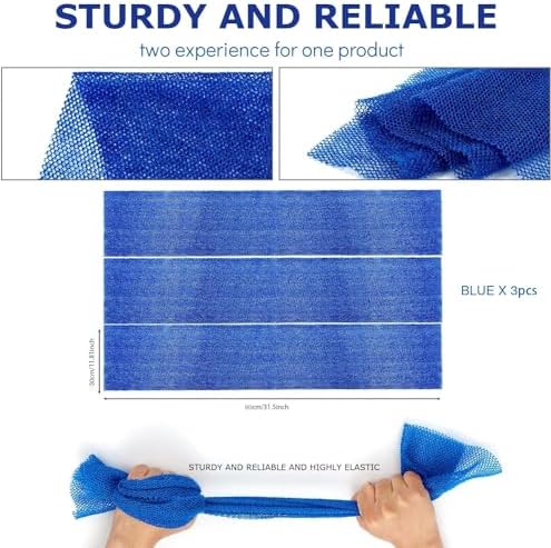 UJFQBH 3 Pieces African Bath Sponge African Net Long Net Bath Sponge - Image 3