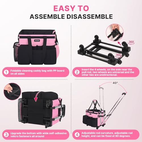 JKAOO Large Rolling Cleaning Caddy Bag - Image 4