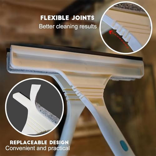 Window Squeegee Cleaning Tool Kit, Adjustable Extension Pole, 2-in-1 - Image 5