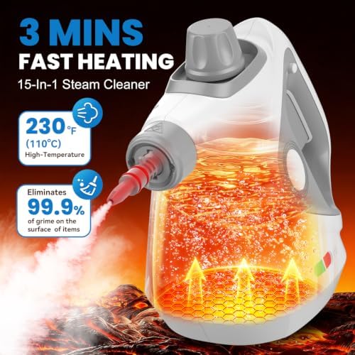 Handheld Steam Cleaner for Home, Pressurized Portable Steamer for Cleaning - Image 2