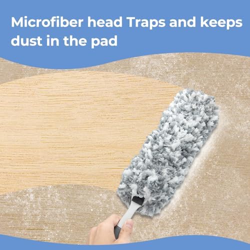 Microfiber Duster with an Extra Washable and Reusable Duster Head, Microfiber - Image 3
