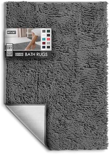 Hearth & Harbor Bathroom Rugs, Chenille Bath Mat by HearthHarbor