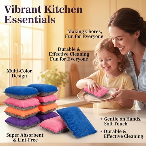 MAQIHAN 8 Pack Microfiber Dish Scrubbers - Image 5
