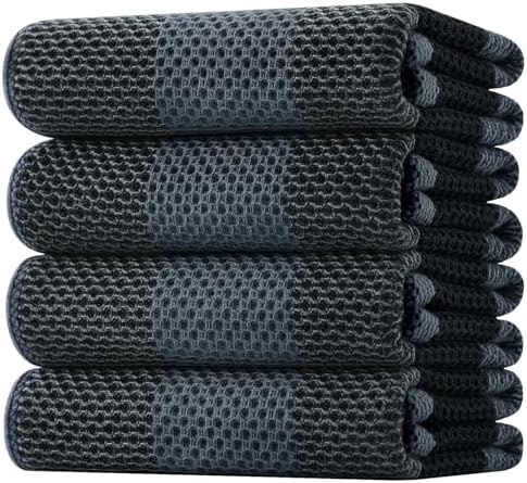 Homaxy 100% Cotton Plaid 4 Pack Kitchen Towels by Homaxy