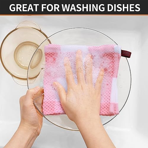 Homaxy 100% Cotton Check 6 Pack Dish Cloths - Image 4