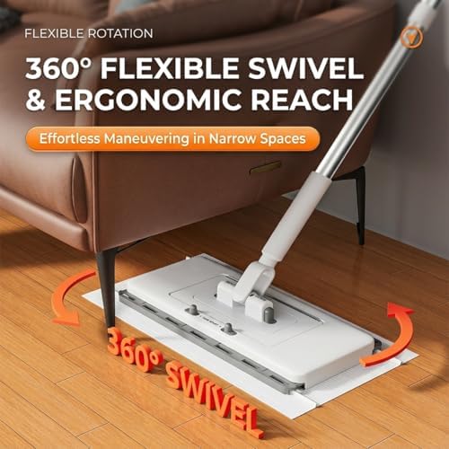 2-in-1 Hands Free Flat Mop, Dust Mop - Image 6