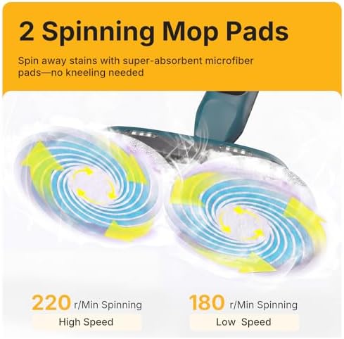 NEWBULIG Scrubbing Steam Mop, Spin Steam Mops - Image 5