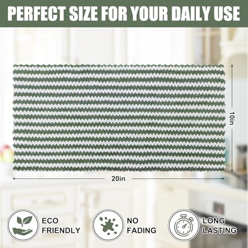Homaxy 12 Pack Coral Velvet Kitchen Towels, 10 x 20inches, Grass Green - Image 5