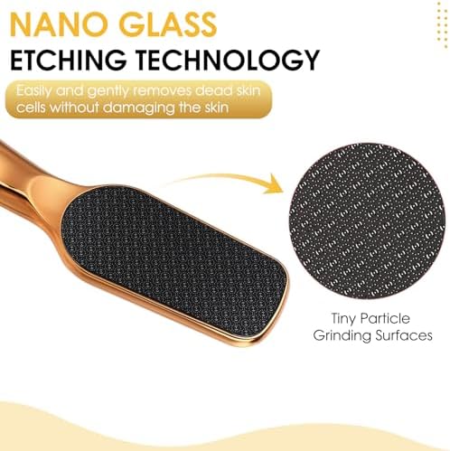 Nano-Glass Foot File Gold, Ergonomic Handle Foot Care Tool - Image 2