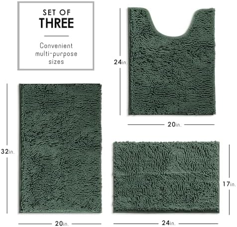 Hearth & Harbor Bathroom Rugs, Chenille Bath Mat - Image 3