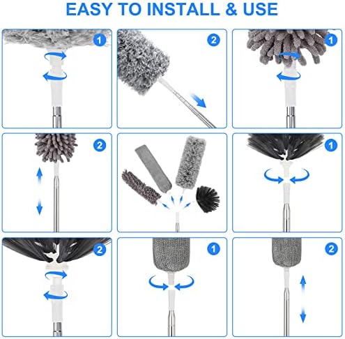 Duster with Extension Pole for Cleaning Ceiling Fans, High Ceilings, in Addition - Image 5