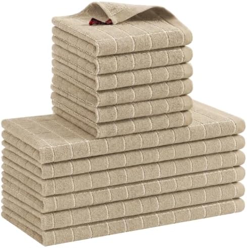 Kitinjoy 100% Cotton Kitchen Towels and Dishcloths Set by Kitinjoy