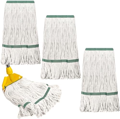 Eccliy 3 Pack Commercial Mop Head Replacement, Cotton String by Eccliy