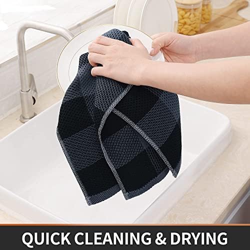 Homaxy 100% Cotton Plaid 8 Pack Kitchen Towels - Image 3