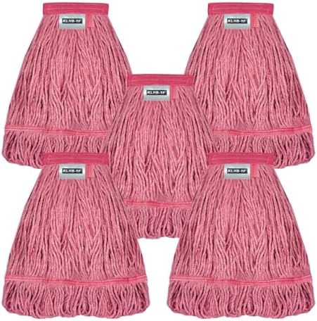KLHB‑YF 21 Oz Heavy‑Duty Pink Cotton Mop Head Replacement, Fade‑Resistant by KLHB-YF