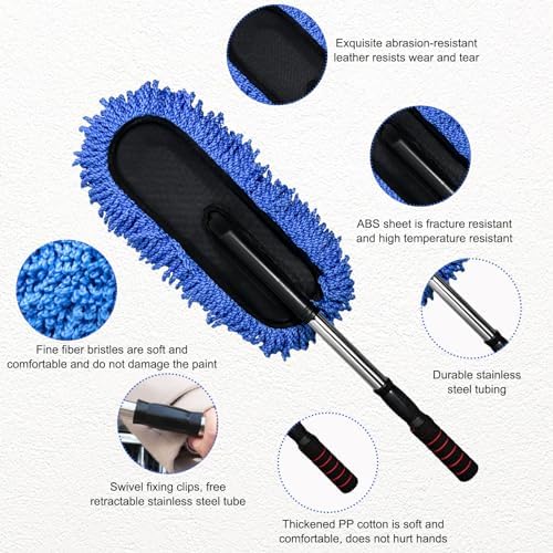 2 PCS Microfiber Car Duster, Scratch Free Auto Exterior Interior Large Dusting - Image 3