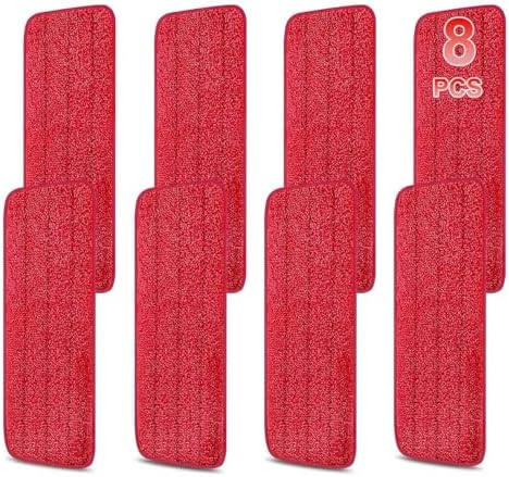8 Pack 16.5 inch Reusable Mop Pads Microfiber Spray Mop Replacement Heads by H-Gamely