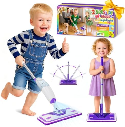 2 Set Toy Mop for Kids by ILAVCLEAN