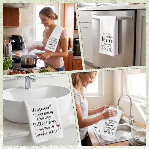 R HORSE 5 Pack Funny Adult Sarcasm Kitchen Dish Towels - Image 2