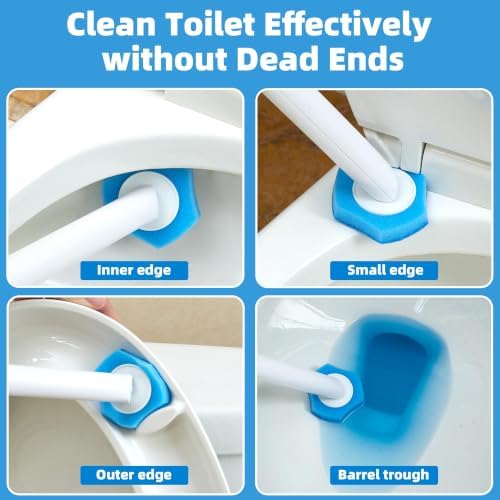 Disposable Toilet Brush and Holder Set, 24 Toilet Wand Refills - Image 3