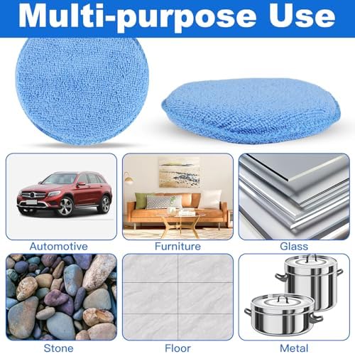 REGUICORP Polishing Pad 8 PCS, 5 Inch Diameter Round Microfiber Applicator Pad - Image 4
