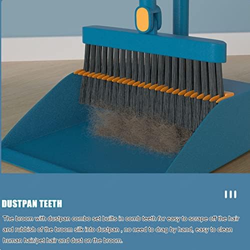 Broom and Dustpan Set for Home Folding Cleaning Tools Upright Stand Up Broom - Image 4