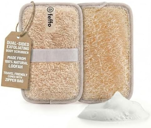 Natural Loofah Sponge for Body Scrub, Exfoliating Body Scrubber & Loofah by feffo