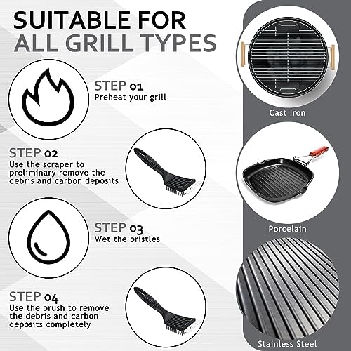 Sliner 6 Pcs 8 Inch BBQ Grill Brush - Image 4
