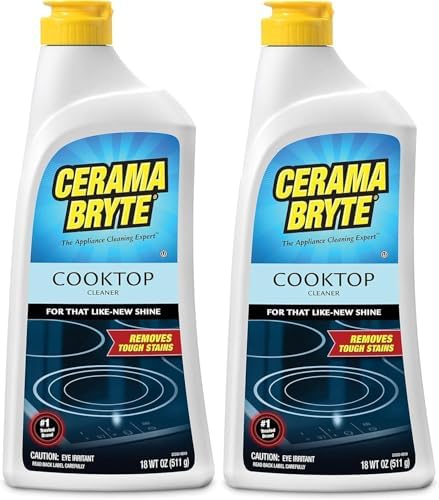 Cerama Bryte Cooktop Cleaner for Glass-Ceramic Surfaces, 18 oz, 2 Pack by CeramaBryte