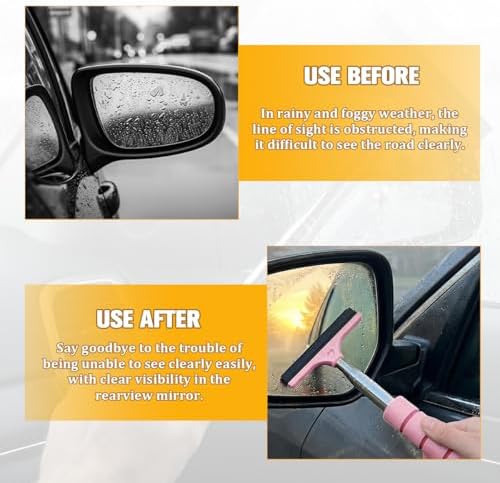 2PCS Car Side Mirror Squeegee, Retractable Vehicle Rear View Mirror Cleaning - Image 3
