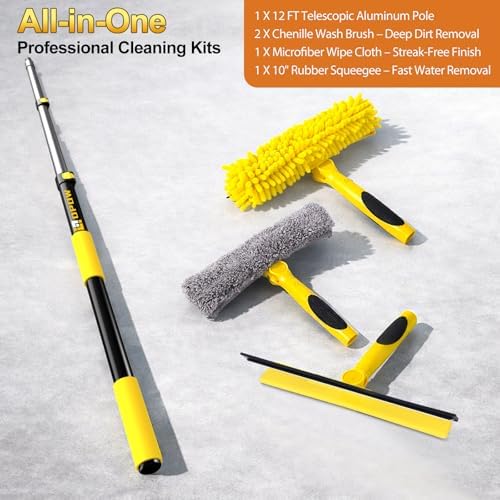 20 Feet High Reach Squeegee Window Cleaner Kit - Image 4