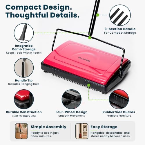 Alpine Manual Carpet Sweeper - Image 4