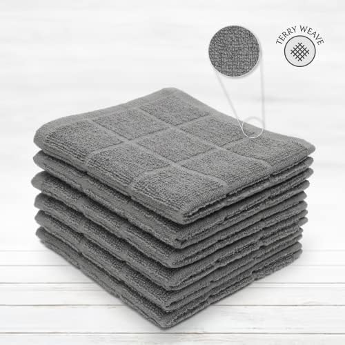 100% Cotton Terry Dish Cloth & Dish Towel, 6 Pack, Super Soft and Absorbent - Image 3