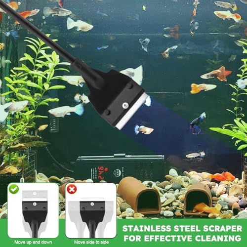 21" Aquarium Scraper Cleaner, Fish Tank Glass Cleaner - Image 7