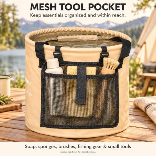 Freegrace Collapsible Water Bucket 10L Portable Camping Sink and Wash Basin - Image 4