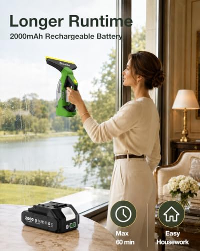 TaskStar Window Vacuum Squeegee Cordless: Electric Window Cleaner Tool - Image 3