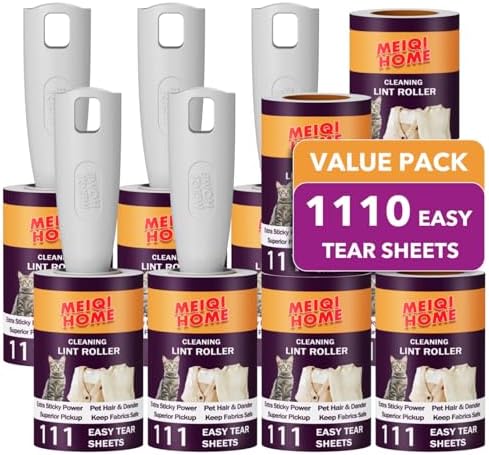 MEIQIHOME Lint Rollers for Pet Hair Extra Sticky, 1110 Sheets Mega Value Set by MEIQIHOME