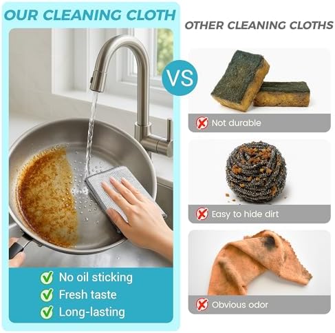 12pcs Upgrade 3-Layer Non-Scratch Steel Wool Dish Rags - Image 2