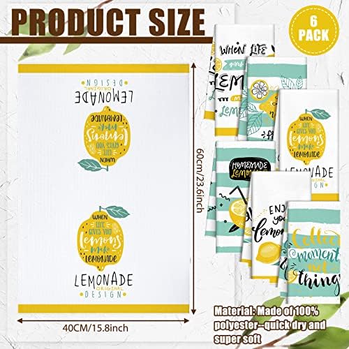 Redbaker 6 Pcs Lemon Kitchen Towels - Image 2