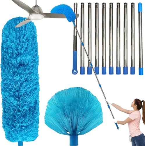 20+ Ft High Reach Ceiling Fan Duster & Cobweb & Corner Brush Duster by BetterproductsBetterlife