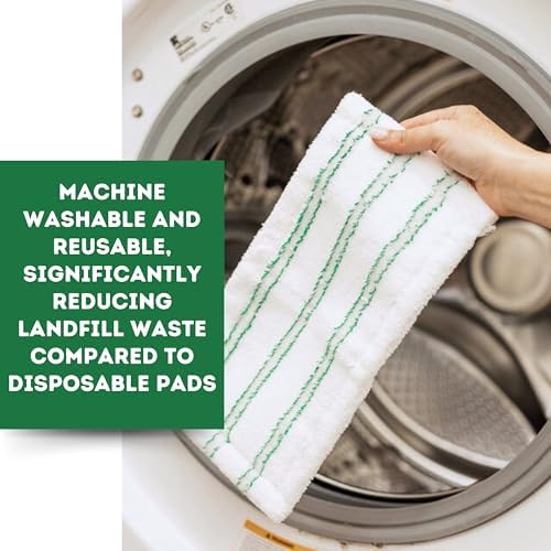 Quick Shine Hard Surface Floor Mop Refill Pad 12" Wx6 Dx1/2 H | Washable & - Image 4