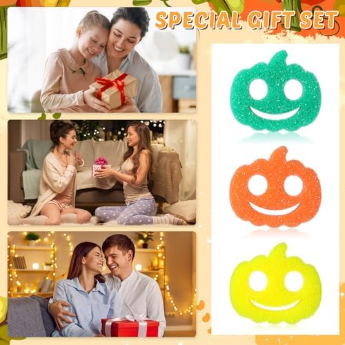 FillTouch Halloween Pumpkin 3 Pcs Scrub Sponge - Image 2