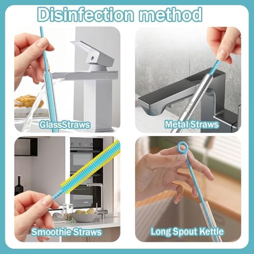 2Pcs Silicone Straw Cleaner Brush. Extra Long 12.6In Reusable Straw Brush - Image 6