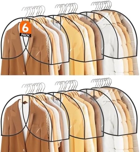MISSLO 8" Gusseted Shoulder Cover 6-Pack Wide Garment Covers by MISSLO