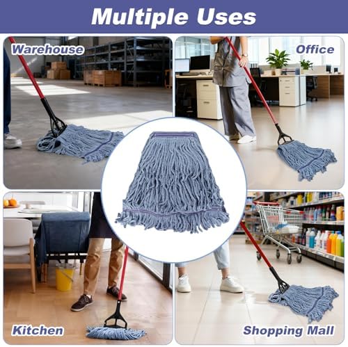 6 Pack Commercial Mop Head Replacement, Heavy Duty Reusable Mop Heads - Image 6