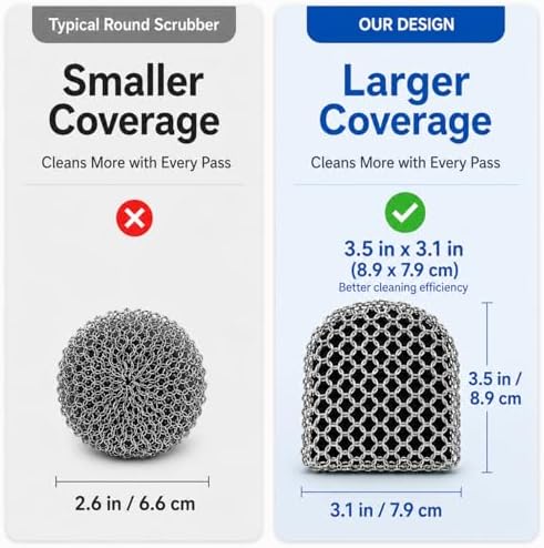 Cast Iron Scrubber and Scraper | 316 Chainmail Scrubber - Image 3