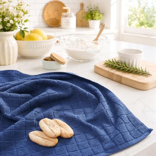 Kitinjoy Premium Cotton Check Kitchen Towels 8 Pack - Image 6