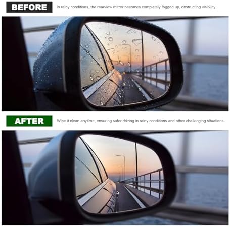 Car Rearview Mirror Wiper, Portable Side Mirror Squeegee Water Cleaner - Image 3