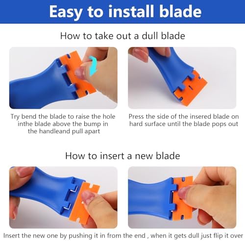 10 Plastic Razor Blade Scraper, Remove Label Decal Tool - Image 3