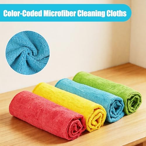 Puomue Microfiber Cleaning Cloth, 24 Pack Highly Absorbent Cleaning Rags - Image 2